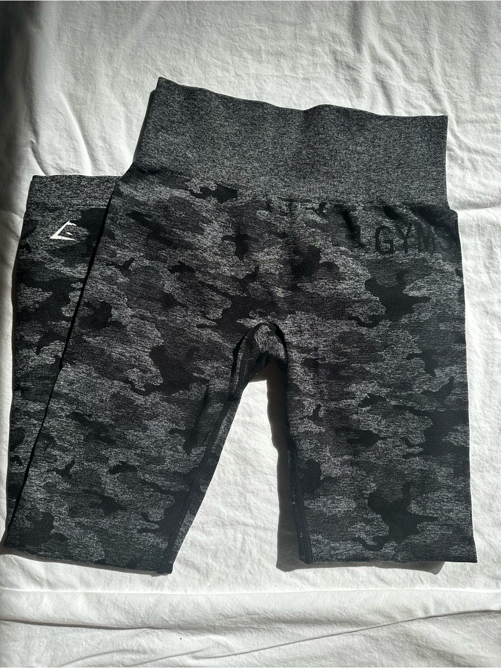 Gymshark Women's Black Heather Camo Leggings Seamless